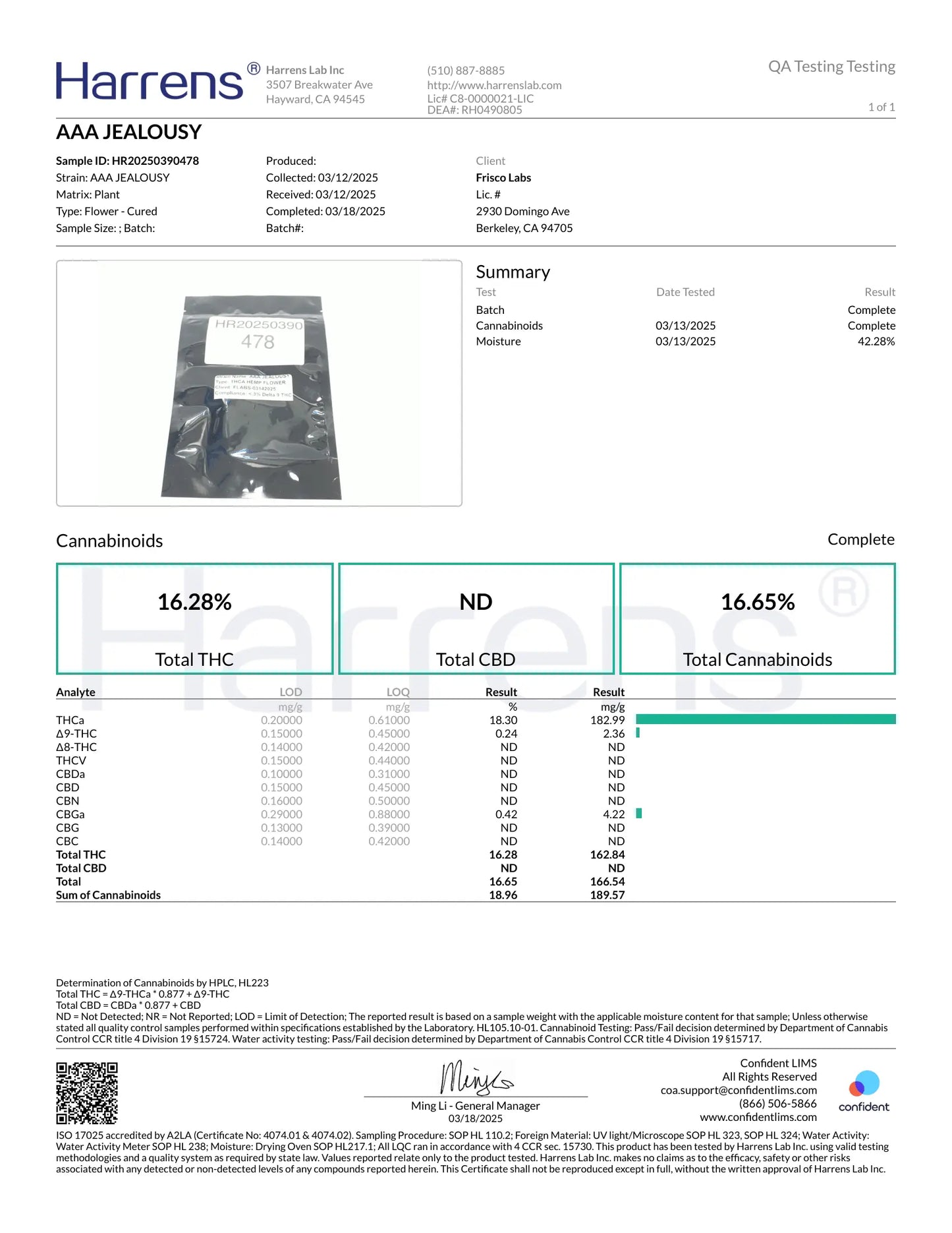 1 Pound AAA Jealousy THCA (Smalls) FL Fulfillment Center