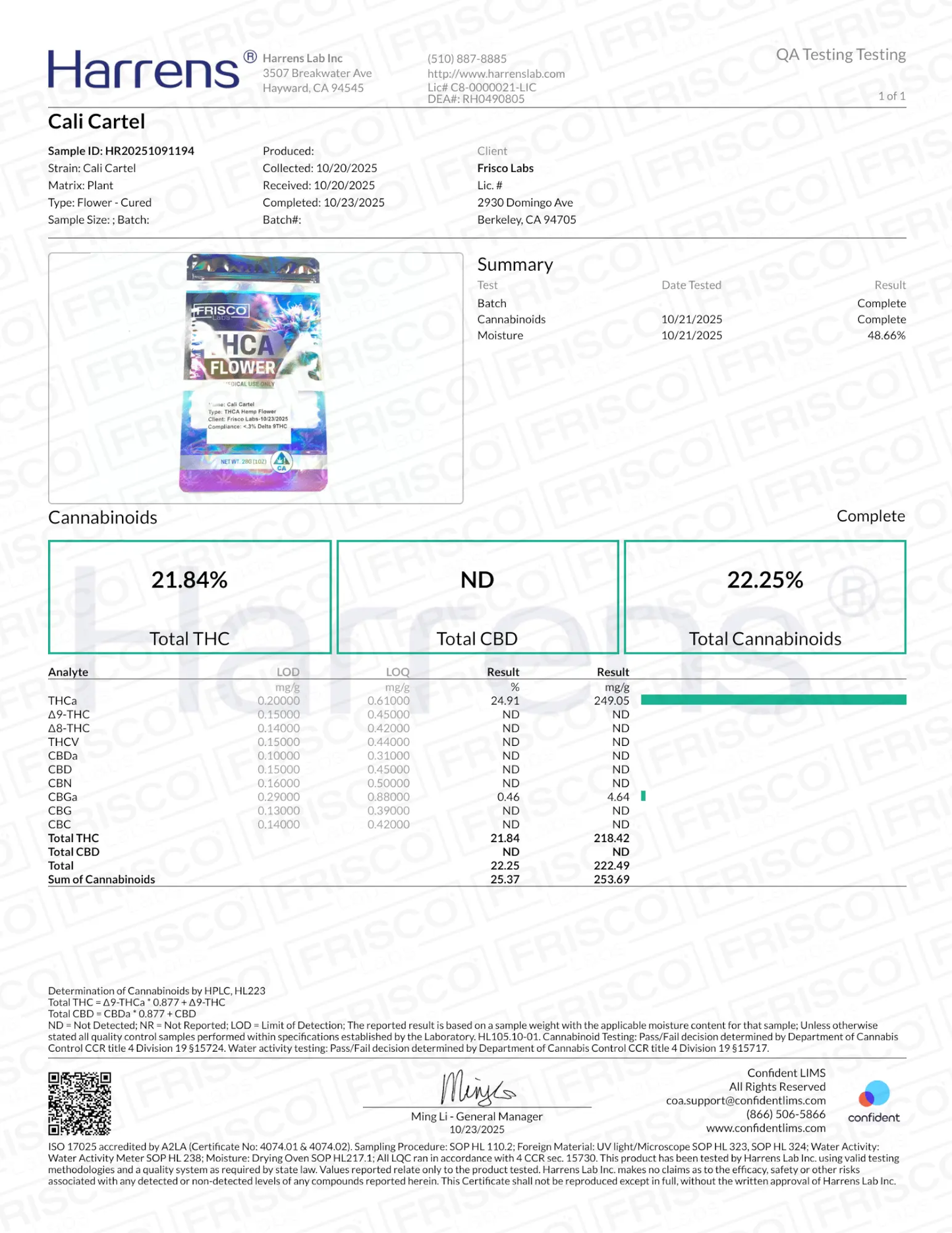 1 Pound - Cali Cartel THCA Strain (Smalls) Frisco Labs