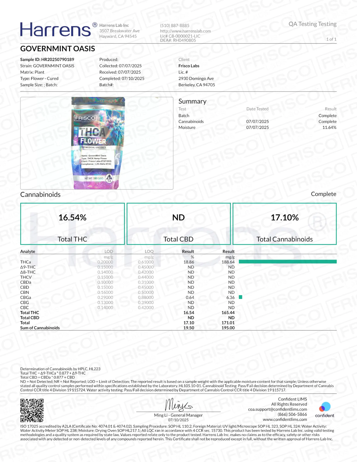 1 Pound - GovernMintz THCA Strain Frisco Labs