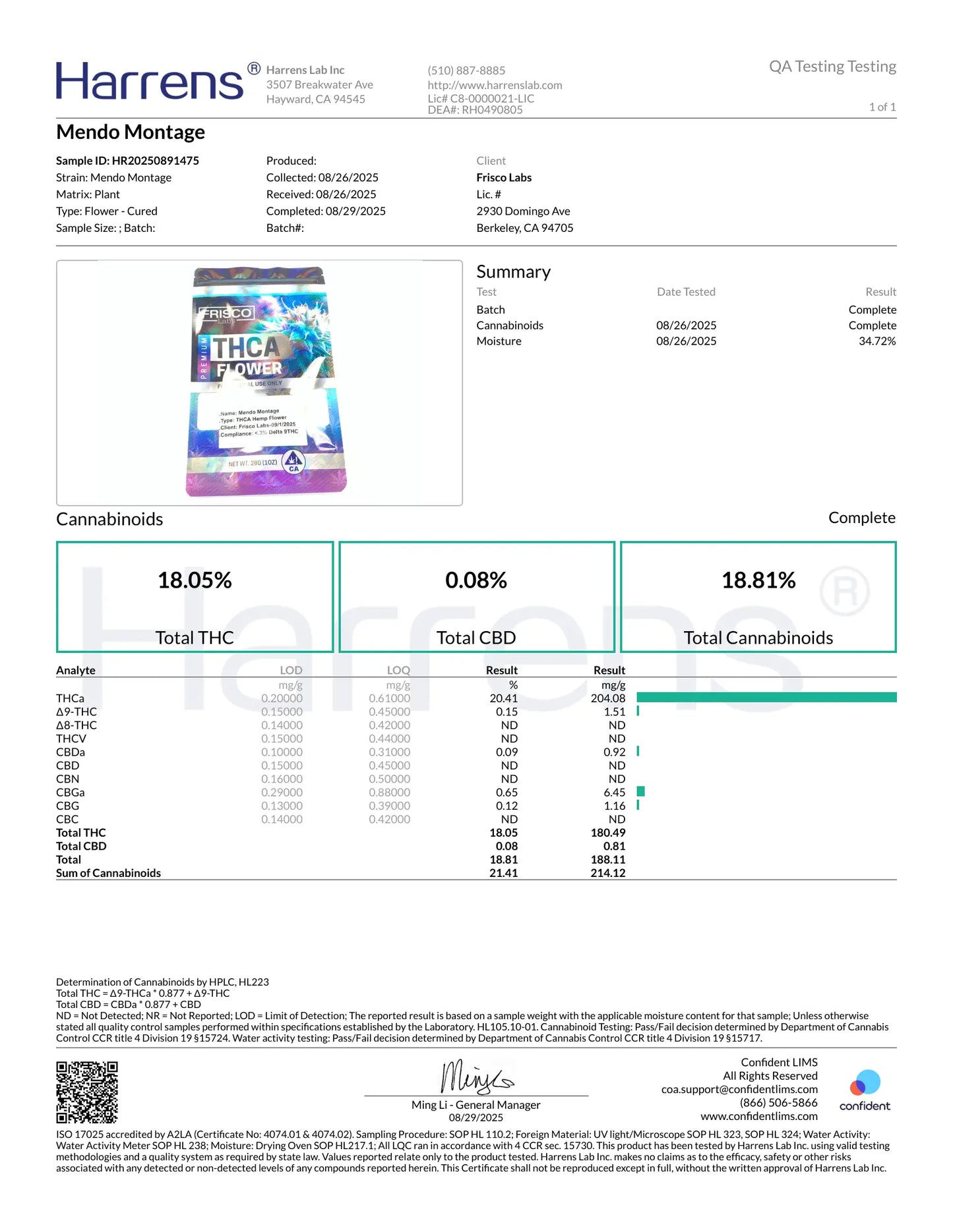 1 Pound - Mendo Montage THCA Strain (Smalls) Frisco Labs