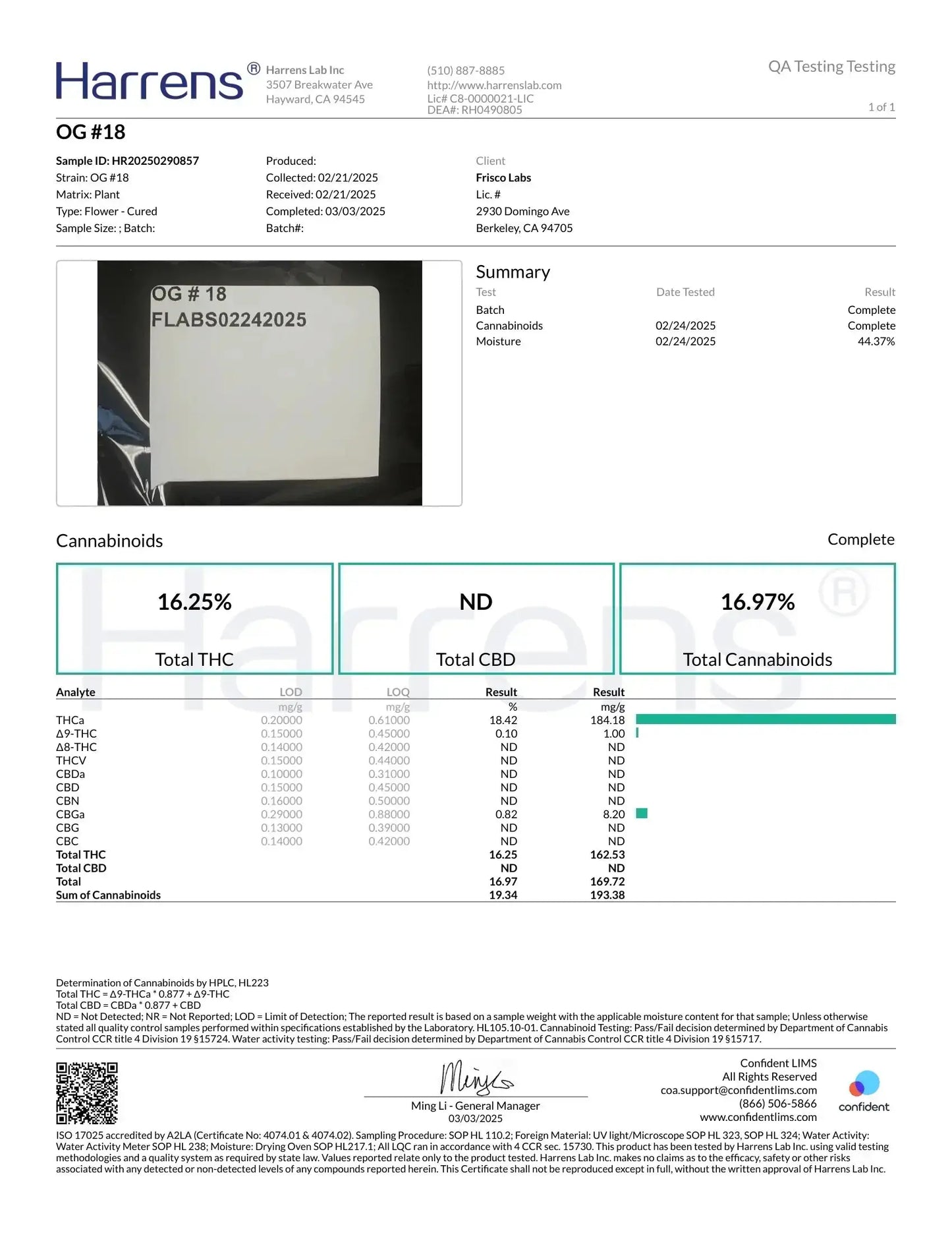 1 Pound of OG #18 THCA (Smalls) FL Fulfillment Center