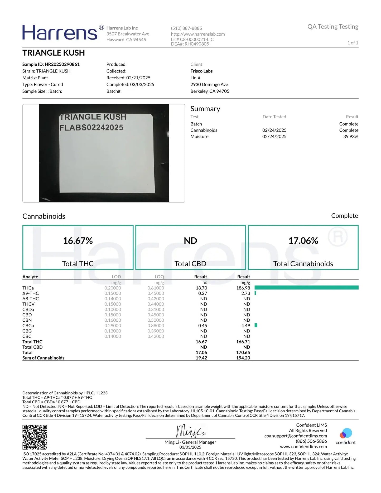 1 Pound of Triangle Kush THCA Small FL Fulfillment Center