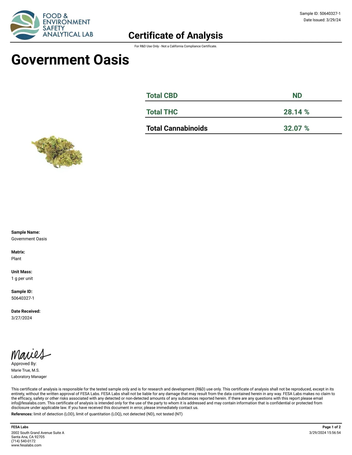AAA Indoor Exotic - Goverment Oasis THCA Strain