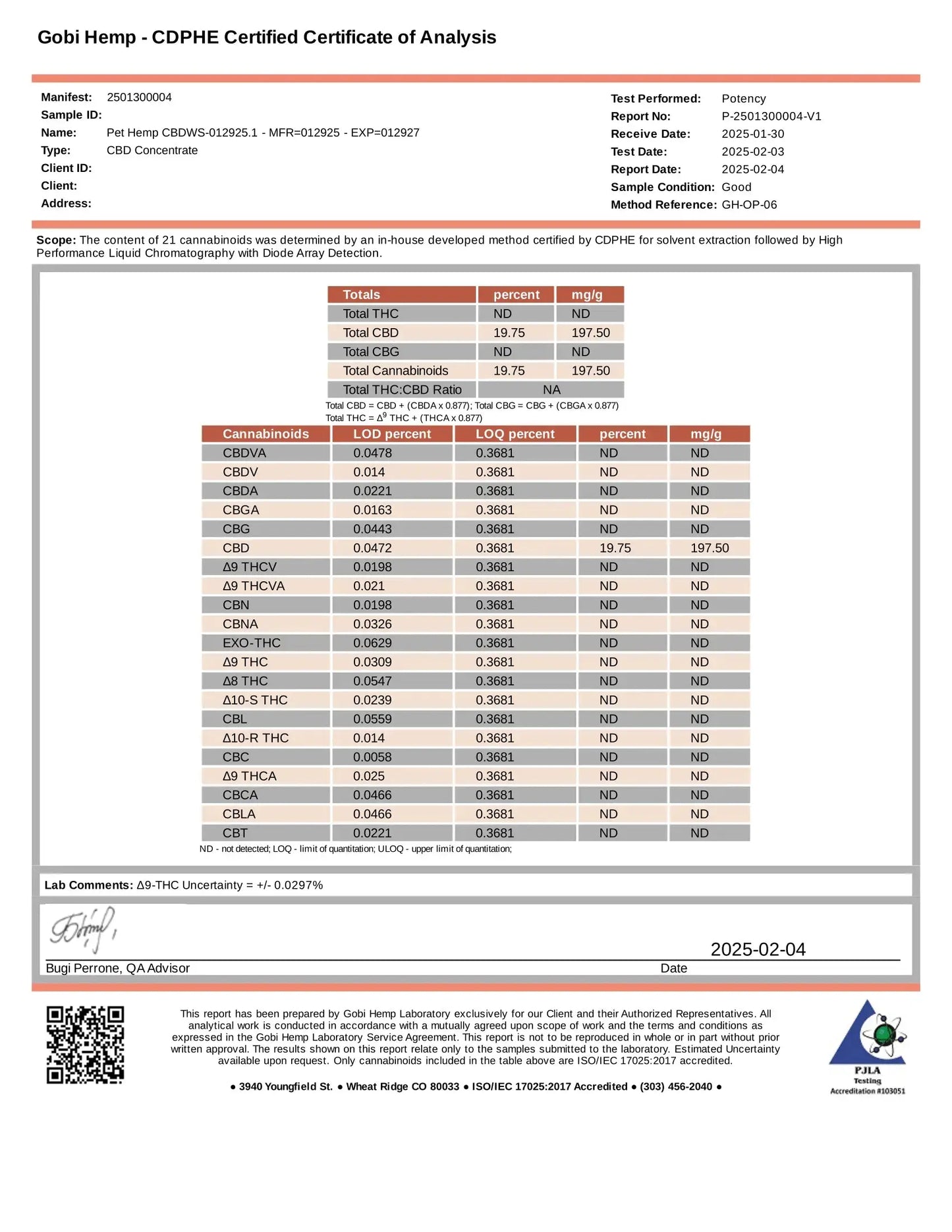 PetVet Hemp Frisco Labs