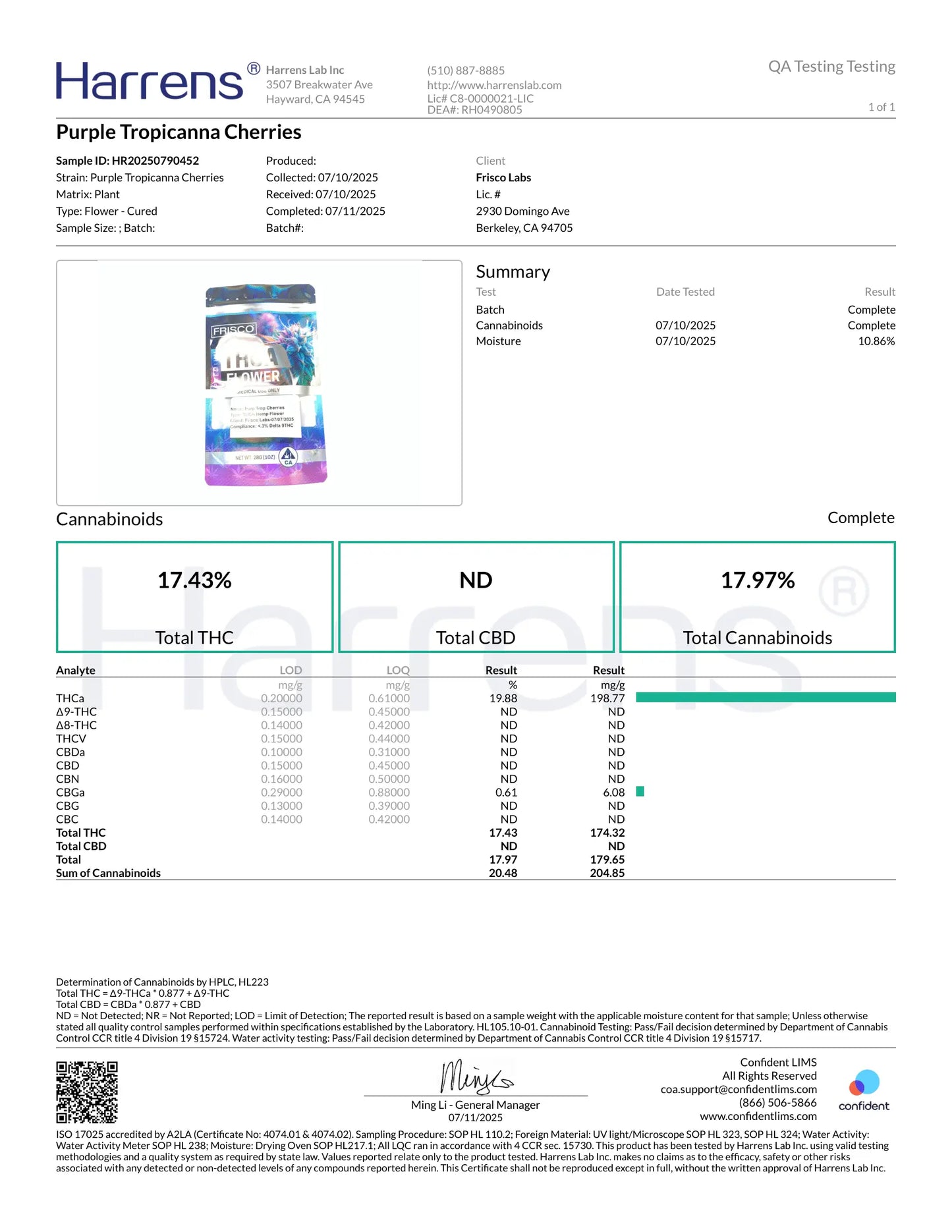 1/4 Pound - AAA Purple Tropicanna Cherries THCA Frisco Labs
