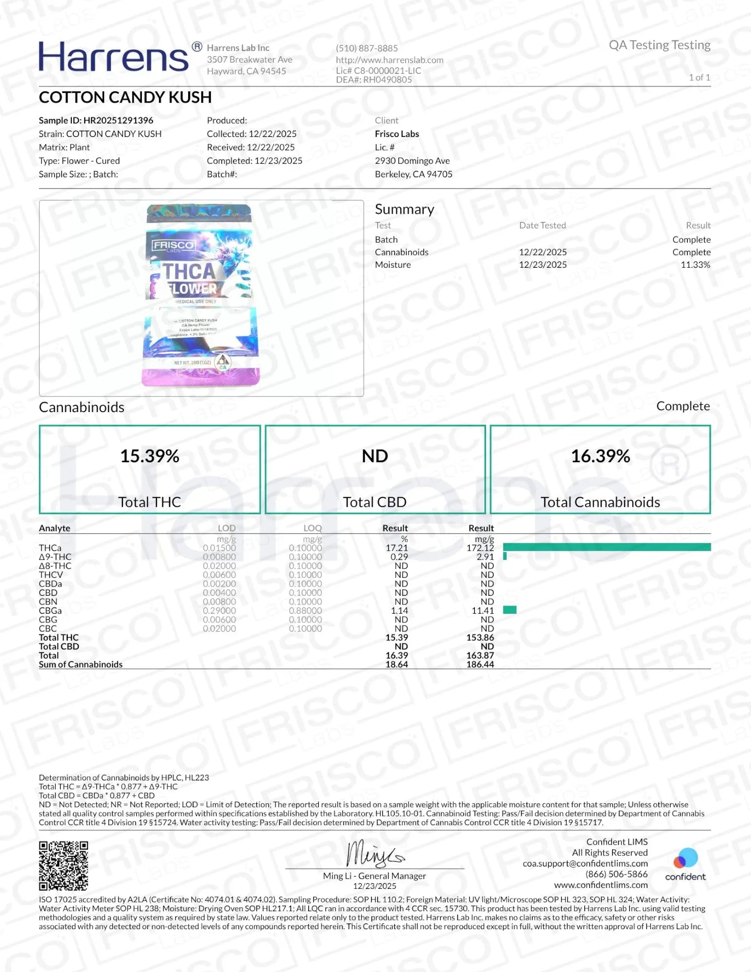 1 Pound - Cotton Candy Kush THCA Strain (Smalls) Frisco Labs