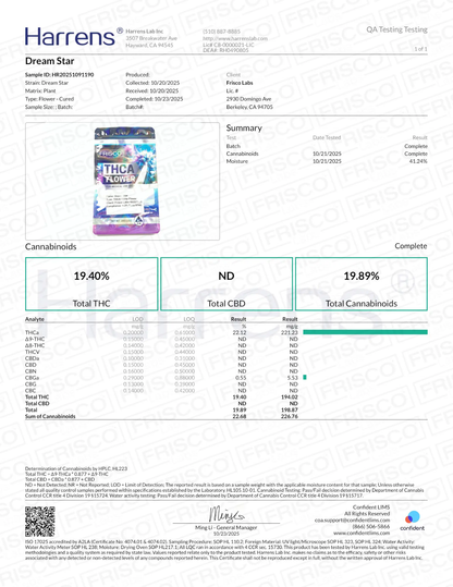 1 Pound - Dream Star THCA Strain (Smalls) Frisco Labs