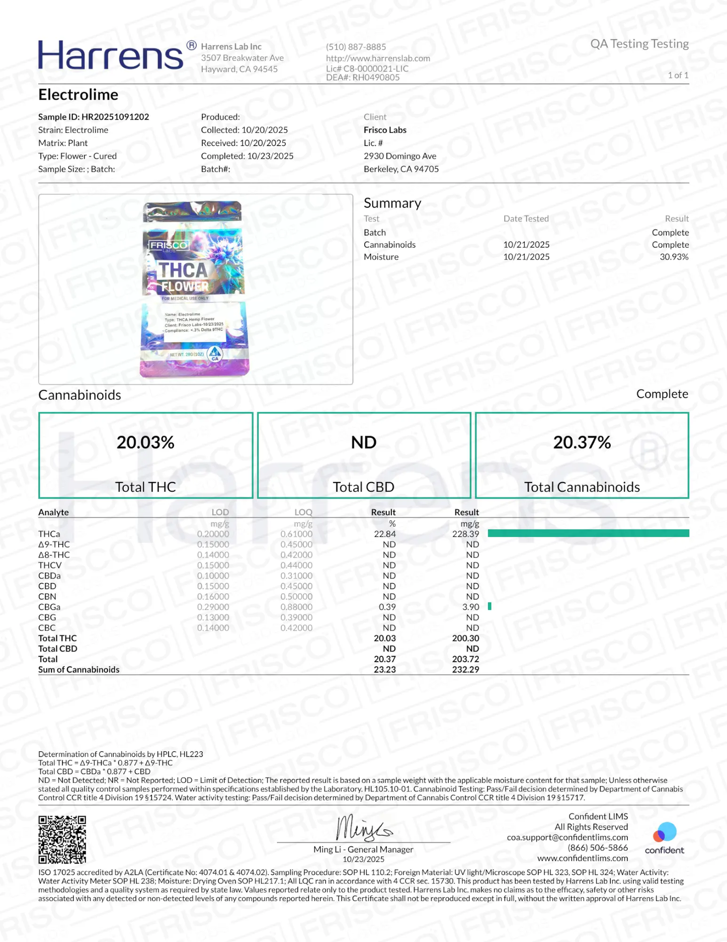 1 Pound - Electrolime THCA Strain (Smalls) Frisco Labs