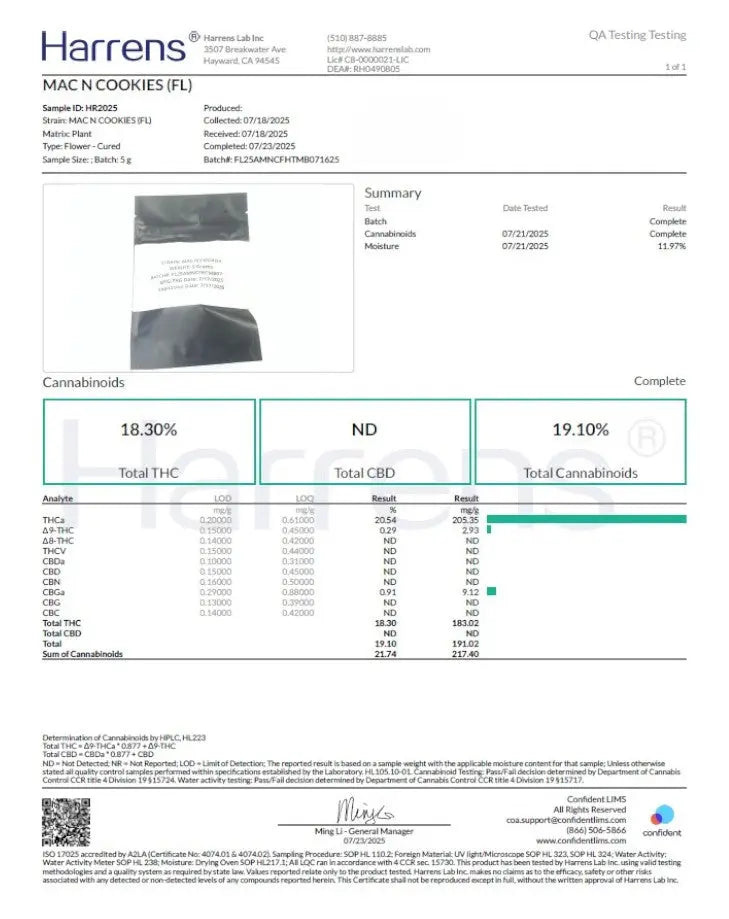 1 Pound - Mac n' Cookies THCA Strain FL Fulfillment Center