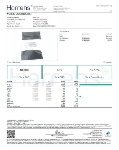 1 Pound - Mac n' Cookies THCA Strain FL Fulfillment Center