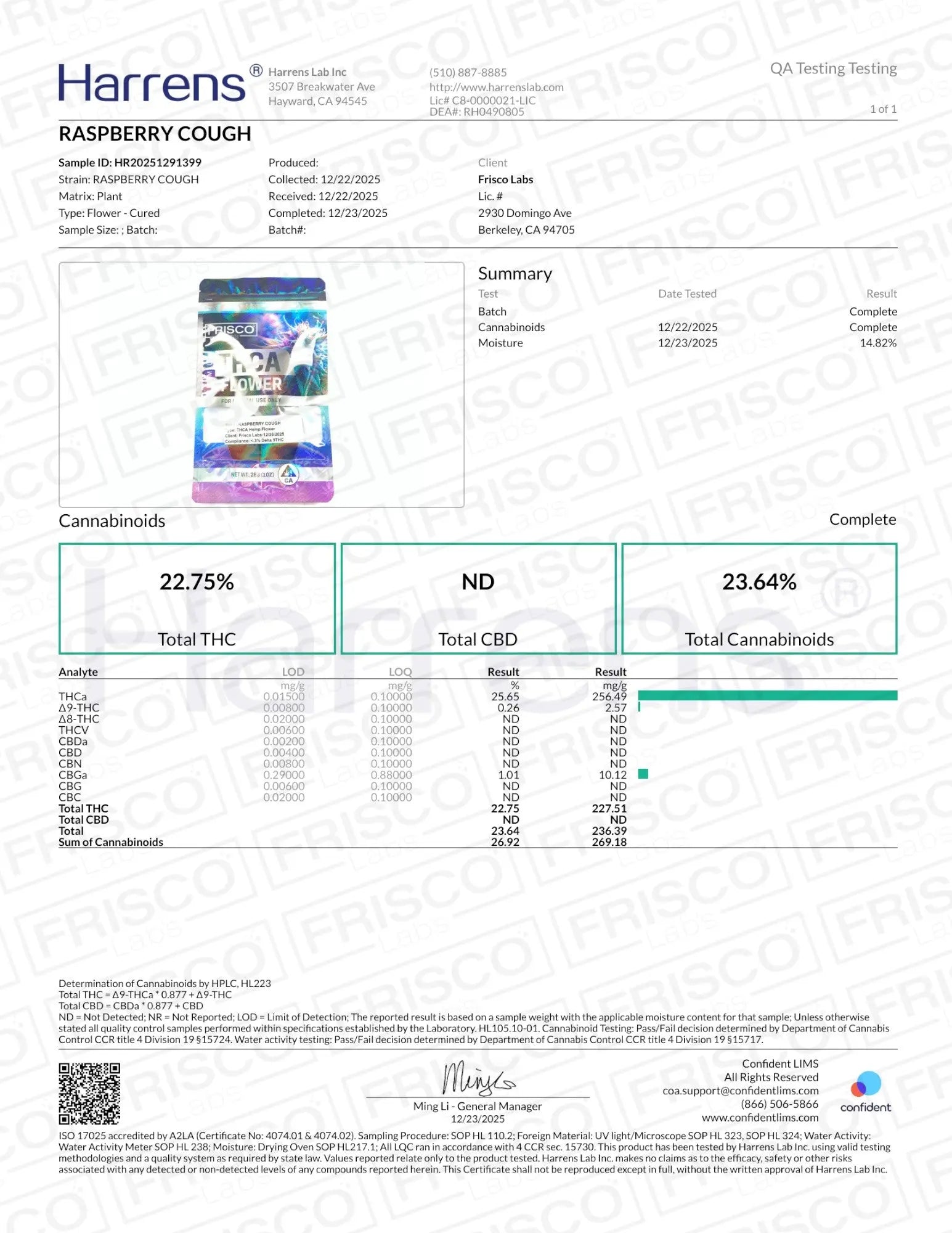 1 Pound - Raspberry Cough THCA Strain (Smalls) Frisco Labs