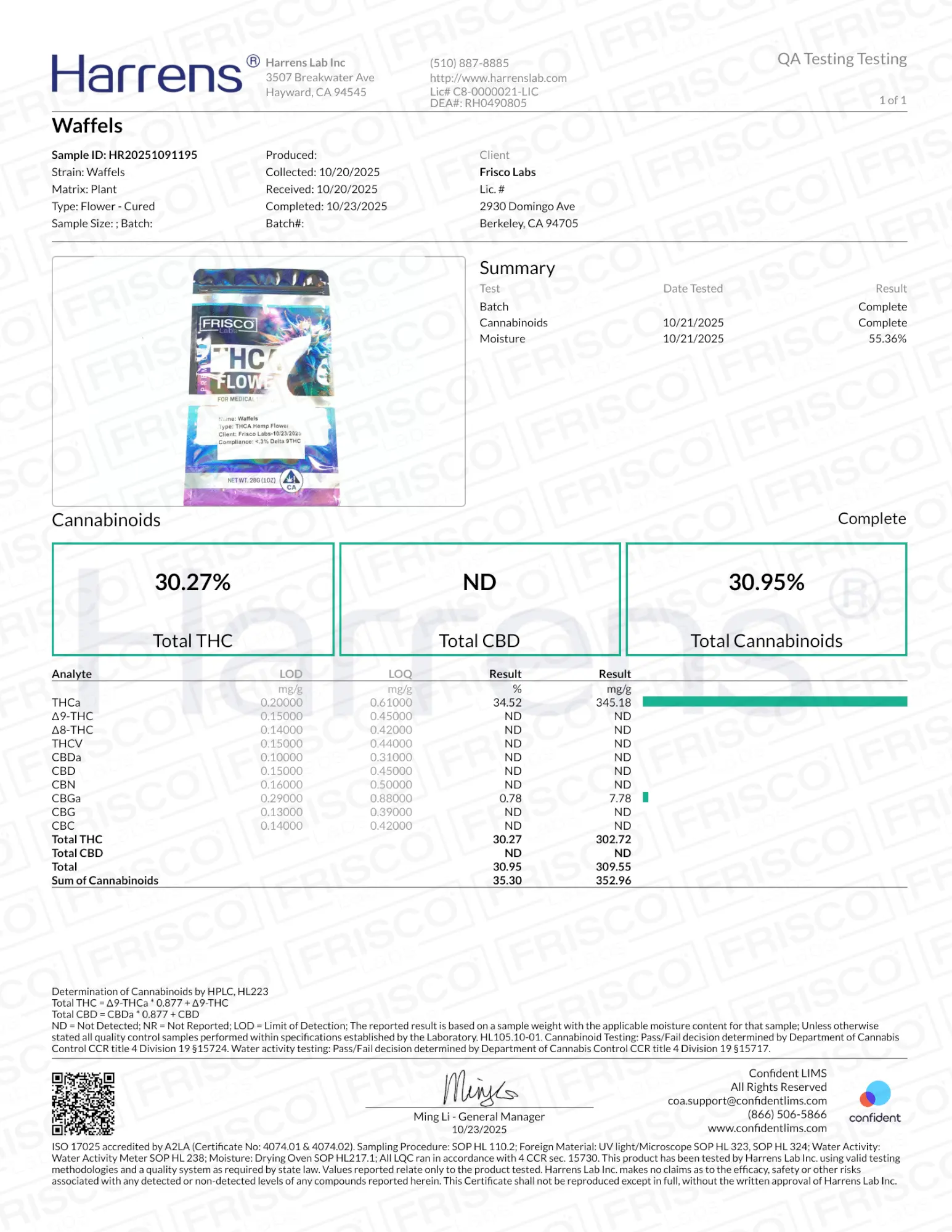 1 Pound - Waffles THCA Strain (Smalls) Frisco Labs