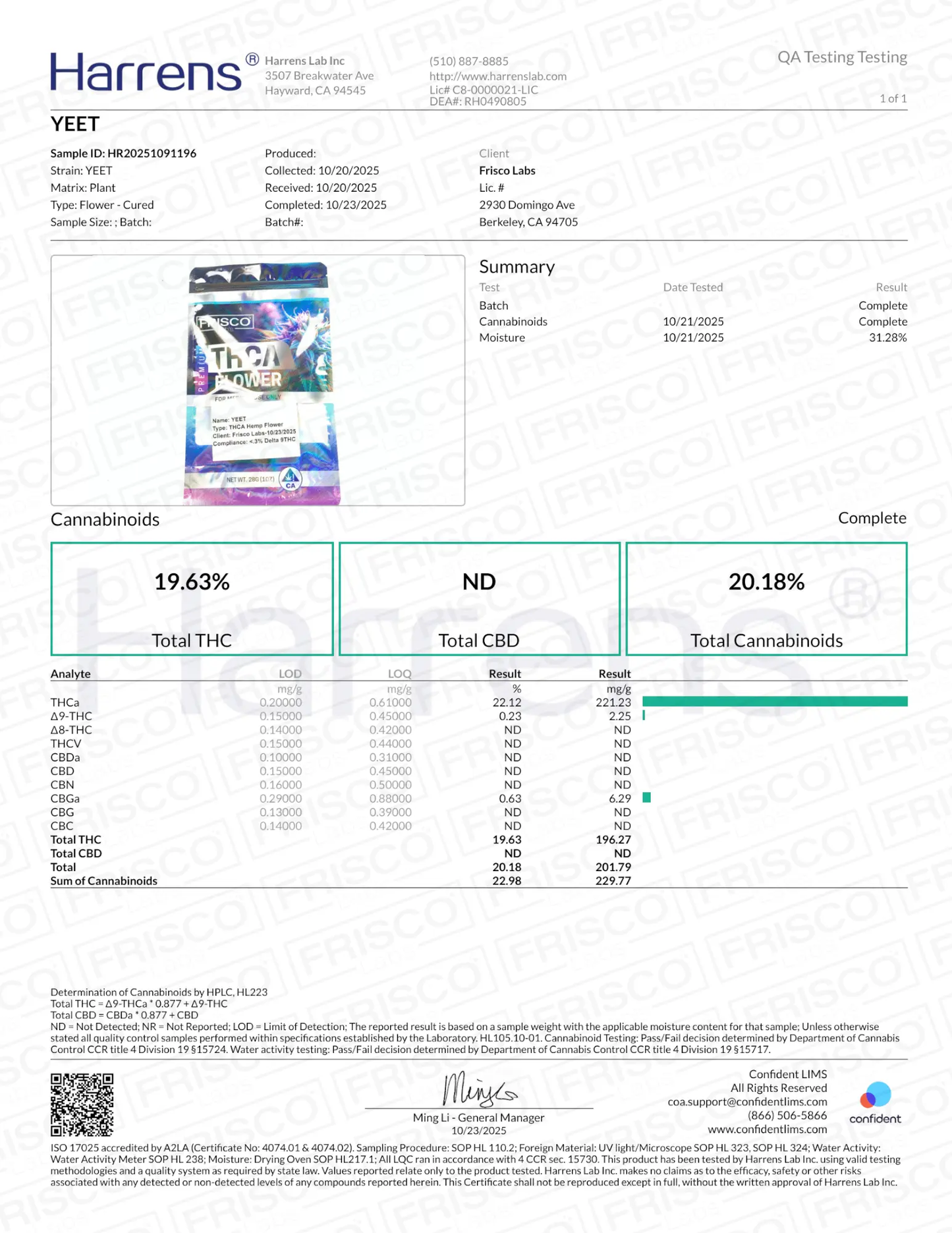 1 Pound - Yeet THCA Strain (Smalls) Frisco Labs