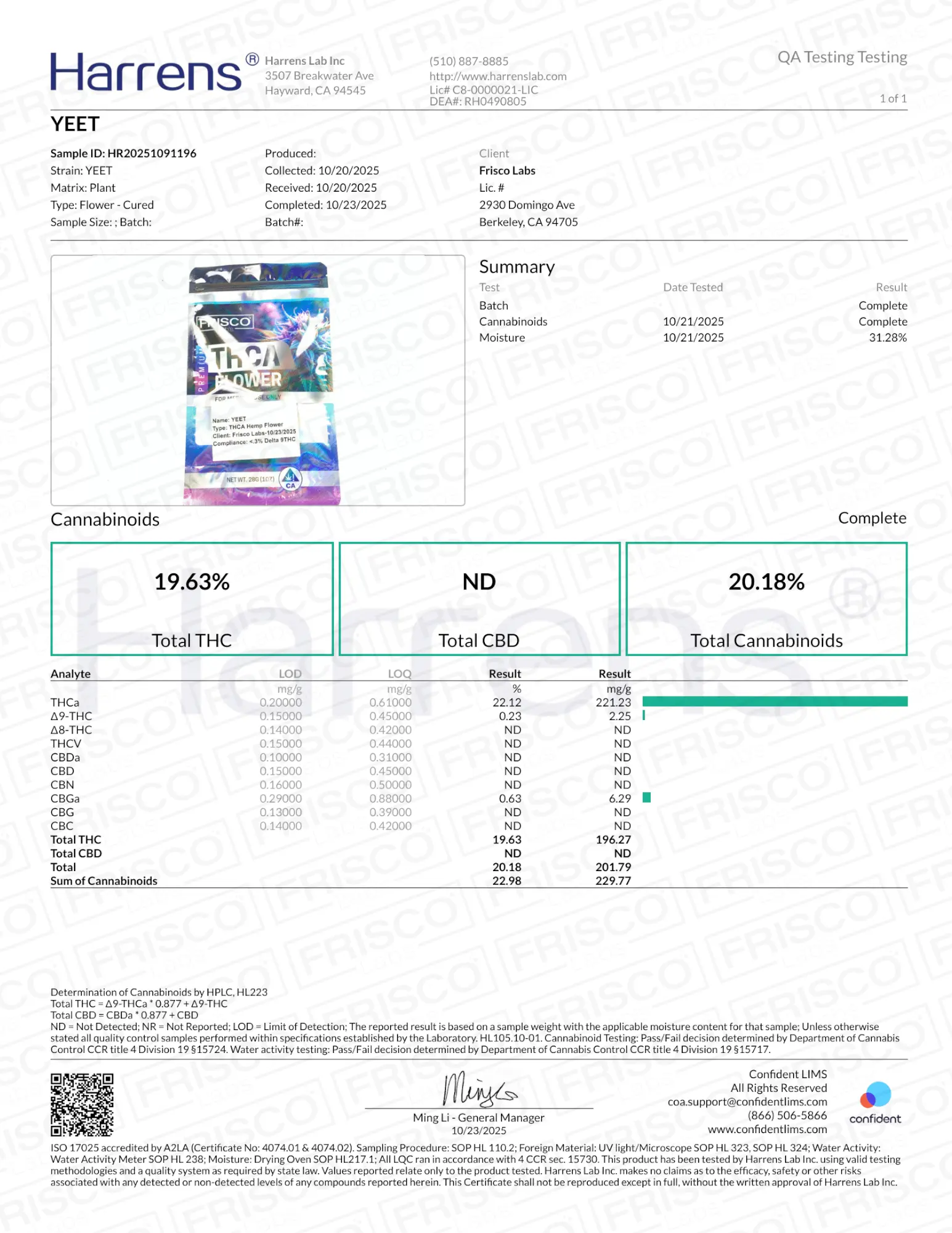 1 Pound - Yeet THCA Strain (Smalls) Frisco Labs