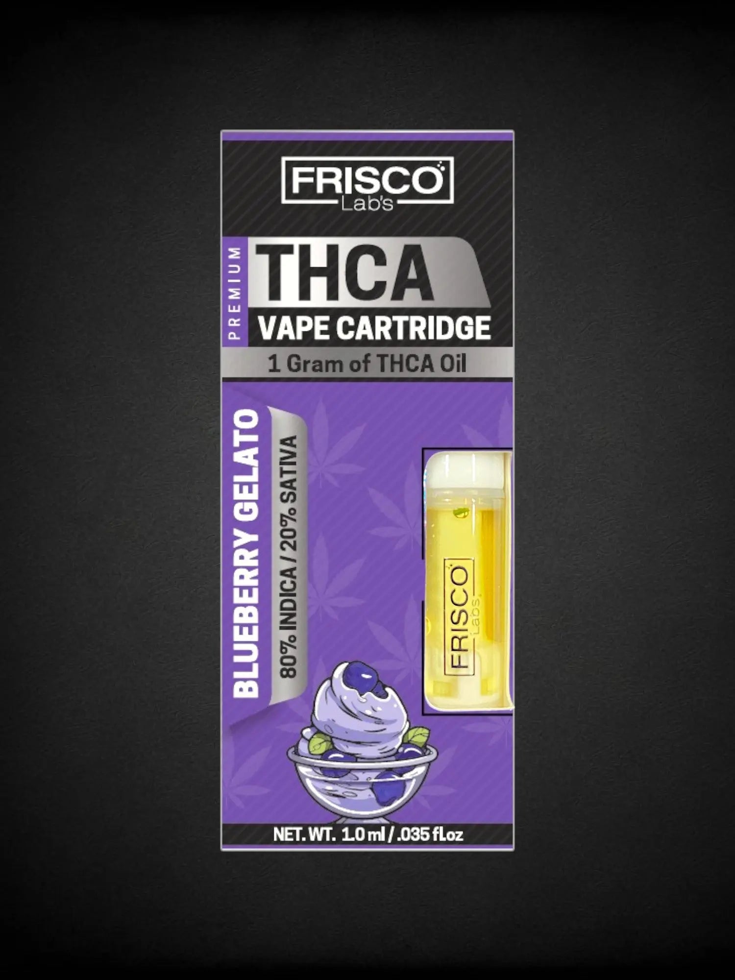 Blueberry Gelato🫐🍧THCA Vape Cartridge Frisco Labs