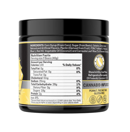 CBD+THC Gummies, Lemon - 1000mg | 25 Pcs Gummies Frisco Labs