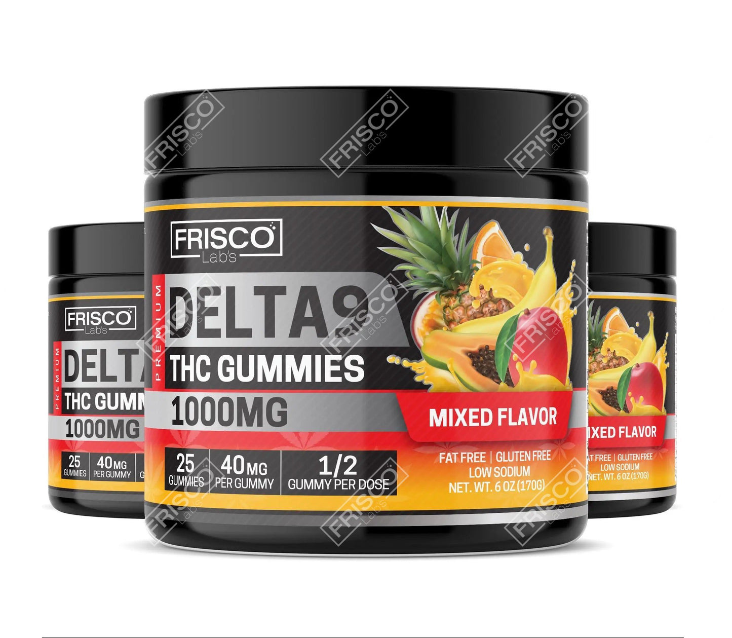 Delta 9 Gummies, Mix Flavor - 1000mg | 25 Pcs Gummies - Frisco Labs