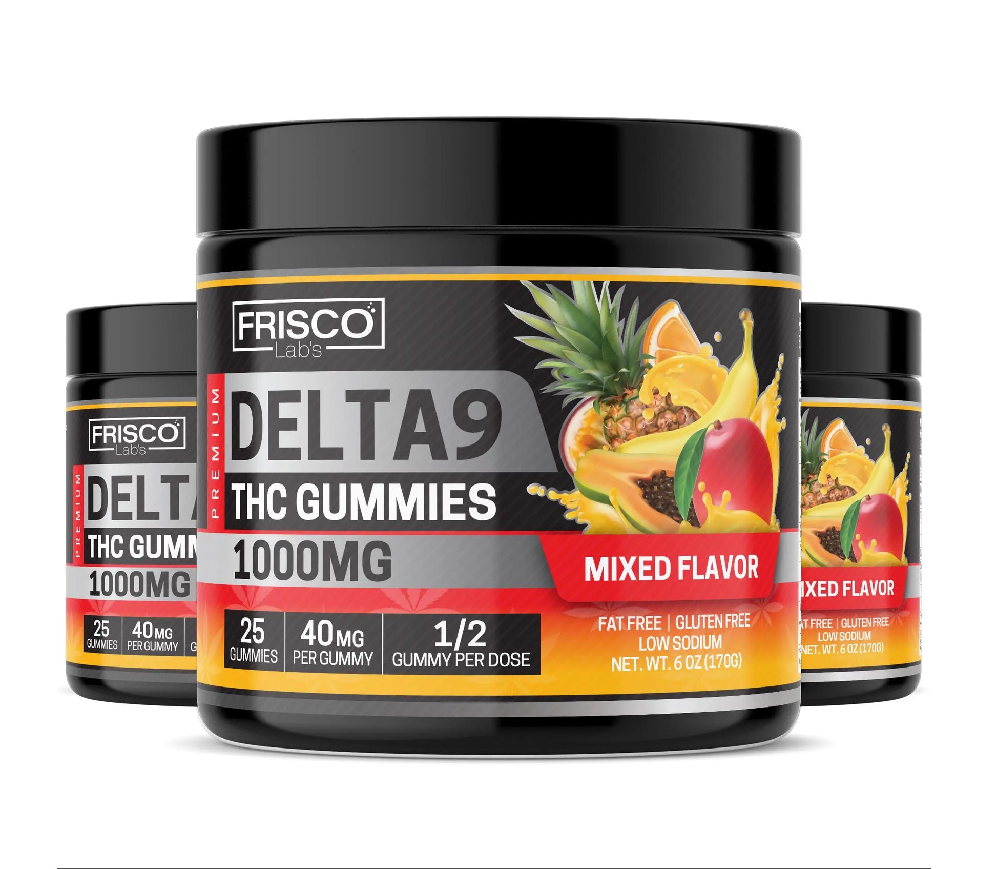 Delta 9 Gummies, Mix Flavor - 1000mg | 25 Pcs Gummies - Frisco Labs