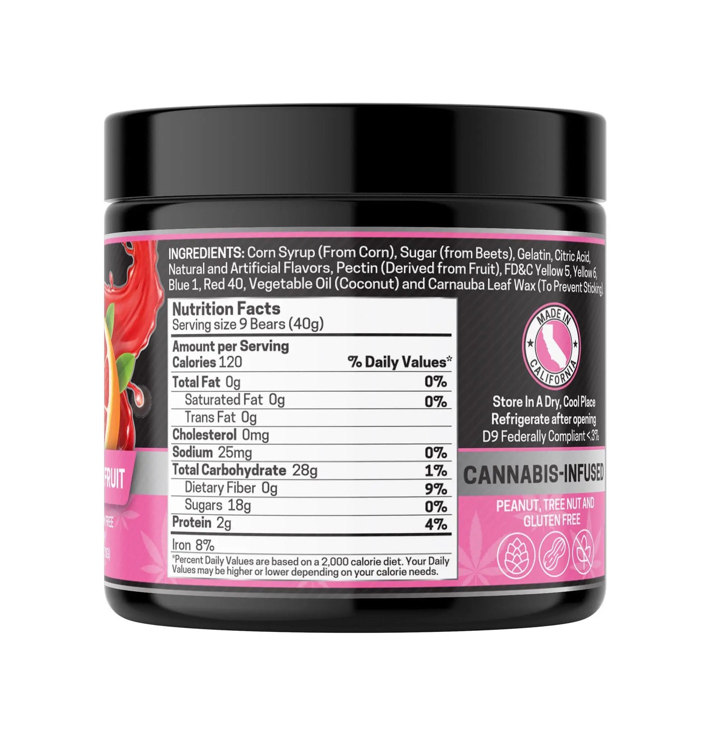 Delta 9 Gummies, Pink Grapefruit - 1000mg | 25 Pcs Gummies - Frisco Labs