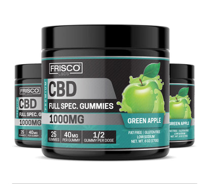 Full Spec. CBD Gummies, Green Apple - 1000mg | 25 Pcs Gummies - Frisco Labs